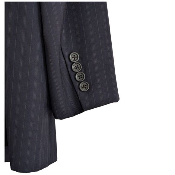 Burberry London Men's Striped Two Button 100% Wool Blazer- Navy Size 46 Reg - Picture 7 of 11